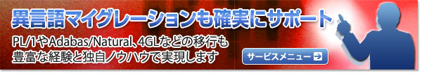 システムズのマイグレーションは、COBOL資産だけでなく、Q言語やNatural,PL/1などの異言語資産も移行対応が可能です。