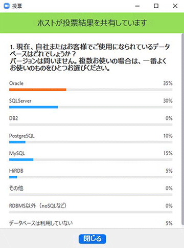 現在利用しているDBについてアンケート